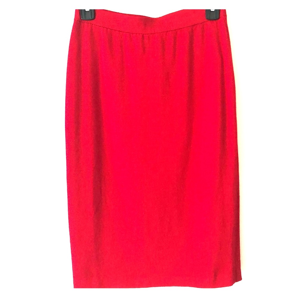 St. John Collection Red High Waisted Skirt - 4